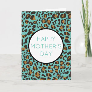 Leopard Jaguar Animal Print Moederdag Holiday Kaart