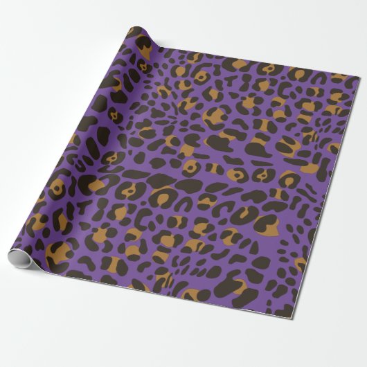 Leopard Jaguar Animal Print Pattern Cadeaupapier (Uitgerold)