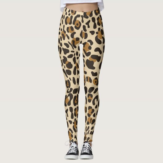 Leopard Jaguar Animal Print Pattern Leggings (Voorkant)