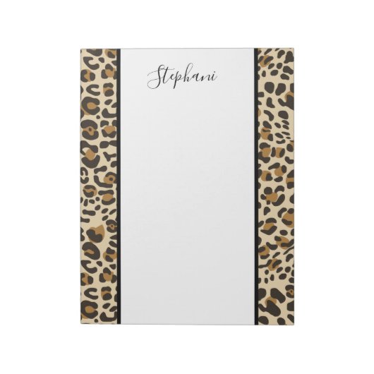 Leopard Jaguar Animal Print Pattern Notitieblok (Gedraaid)