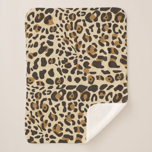 Leopard Jaguar Animal Print Pattern Sherpa Deken (Voorkant)