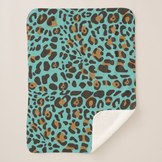 Leopard Jaguar Animal Print Pattern Sherpa Deken (Voorkant)