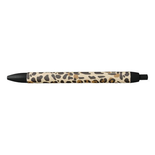 Leopard Jaguar Animal Print Pattern Zwarte Inkt Pen (Voorkant)