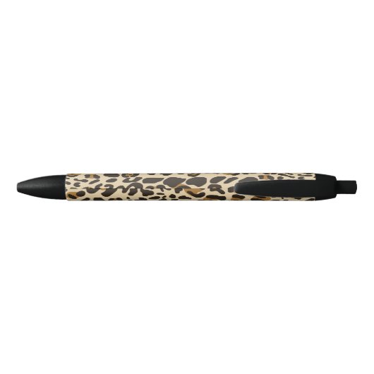 Leopard Jaguar Animal Print Pattern Zwarte Inkt Pen (Achterkant)