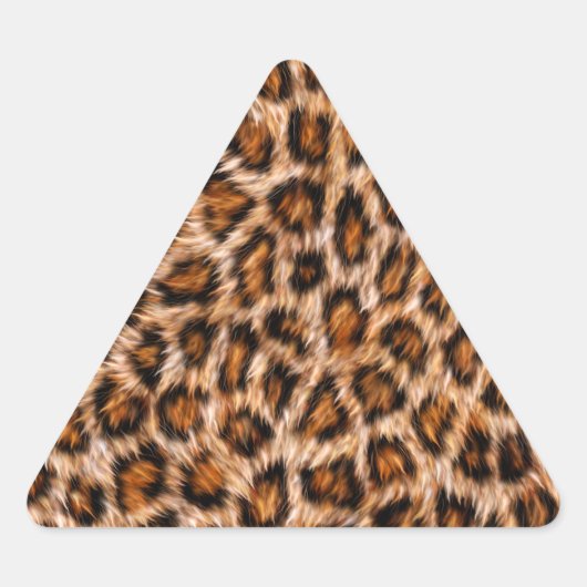 Leopard Jaguar Cat Brown bontpatroon-24609 Driehoek Sticker (Voorkant)