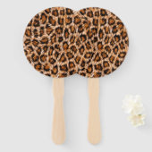 Leopard Jaguar Cat Brown bontpatroon-24609 Handwaaier (Voorkant en achterkant)