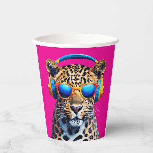 Leopard Jammin' Papieren Bekers (Voorkant)