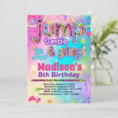 Leopard Jump Tumble & Play Verjaardag Kaart (Staand voorkant)