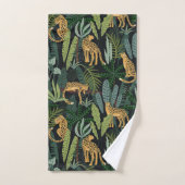 Leopard Jungle Forest Illustration Seamless  Bad Handdoek (Handdoek)