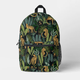 Leopard Jungle Forest Illustration Seamless Custom Bedrukte Rugzak