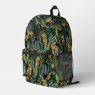 Leopard Jungle Forest Illustration Seamless Custom Bedrukte Rugzak