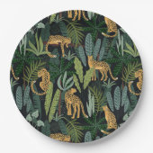 Leopard Jungle Forest Illustration Seamless Custom Papieren Bordje (Voorkant)