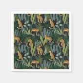 Leopard Jungle Forest Illustration Seamless Custom Servet (Voorkant)