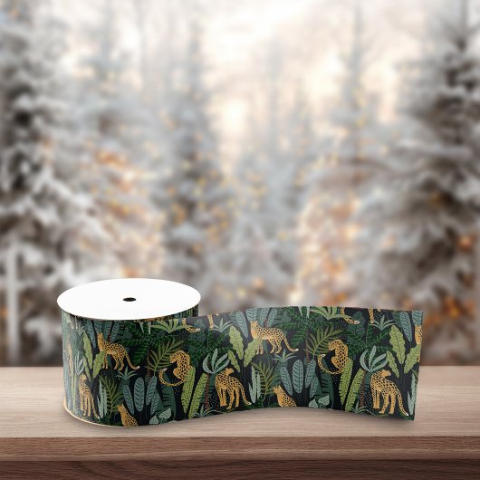 Leopard Jungle Forest Illustration Seamless Grosgrain Lint