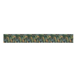 Leopard Jungle Forest Illustration Seamless  Grosgrain Lint