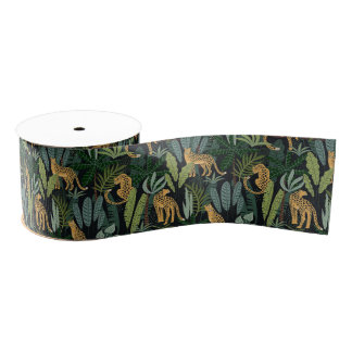 Leopard Jungle Forest Illustration Seamless  Grosgrain Lint