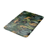 Leopard Jungle Forest Illustration Seamless Patter Badmat (Gekanteld)