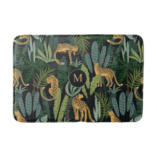 Leopard Jungle Forest Illustration Seamless Patter Badmat