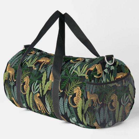 Leopard Jungle Forest Illustration Seamless Patter Plunjezak (Rechterhoek)
