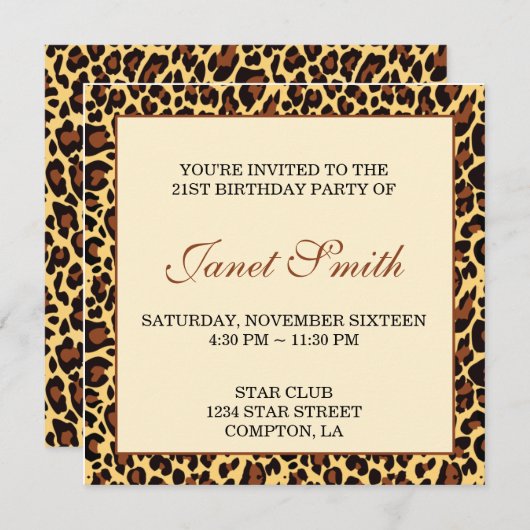 Leopard Kaart (Voorkant / Achterkant)