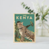 Leopard Kenya Travel Briefkaart (Staand voorkant)