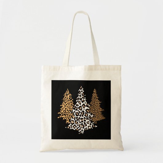 Leopard kerstbomen Cheetah Animal Print Holid Tote Bag (Voorkant)