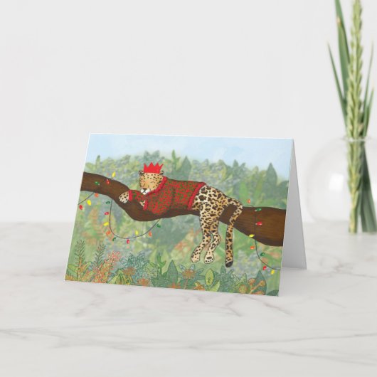 Leopard-kerstkaart Kaart (Voorkant)