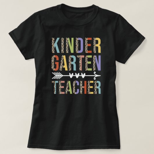 Leopard Kindergarten Leraar Laatste Dag van de Sch T-shirt (Design voorkant)