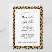 Leopard Lace Heart Baby shower Invitation Kaart (Achterkant)