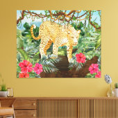 Leopard Large Canvas Print (Insitu (Woonkamer))