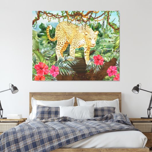 Leopard Large Canvas Print (Insitu (Slaapkamer))