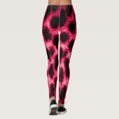 Leopard Leather: rood-zwarte textuur. Leggings (Achterkant)