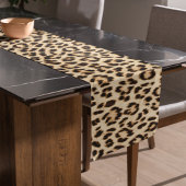 Leopard Lederen Print Patroon Monogram Lange Tafelloper