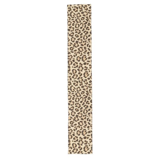 Leopard Lederen Print Patroon Monogram Lange Tafelloper (Voorkant)