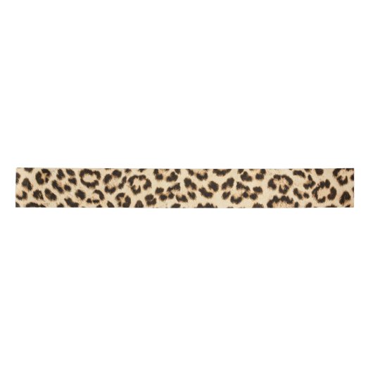 Leopard Lederen Print Patroon Monogram Lint (Voorkant)