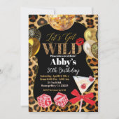 Leopard Let's Get Wild Birthday Invitation (Devant)
