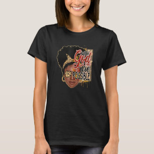 Leopard Liefde Afro Meisje Geloof Inspirerend Bijb T-shirt