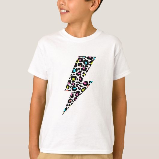 leopard, lightning bolt, leopard print t-shirt (Voorkant)