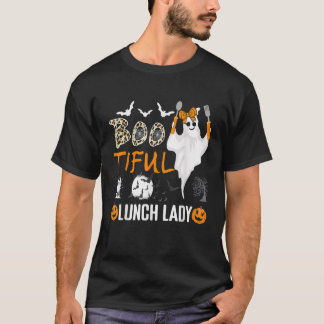 Leopard Lunch Lady Halloween School Cafeteria Work T-shirt