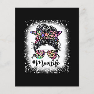 Leopard Ma Life Messy Bun Tie Dye Moederdag Flyer