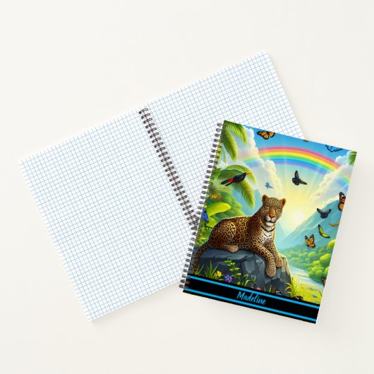 Leopard Majesty: Kleurrijk Oerwouden gebladerte Notitieboek (Binnen)