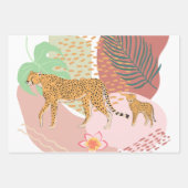 Leopard Mam en Baby in het Oerwoud Inpakpapier Vel (Voorkant)