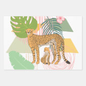 Leopard Mam en Baby in het Oerwoud Inpakpapier Vel (Voorkant 3)