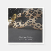 Leopard Masquerade Masker & Parel Verjaardagsfeest Servetten (Voorkant)