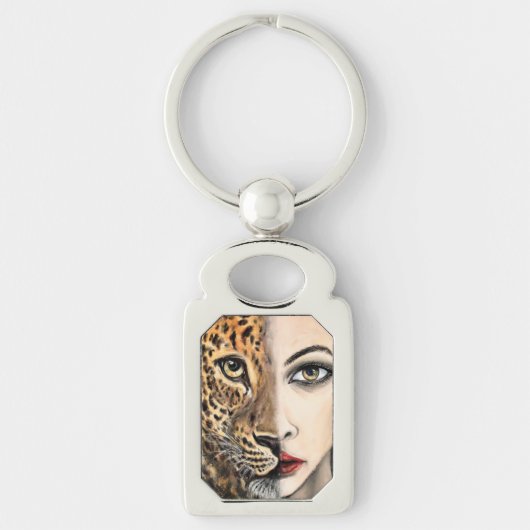 Leopard Meisje Sleutelhanger (Voorkant)