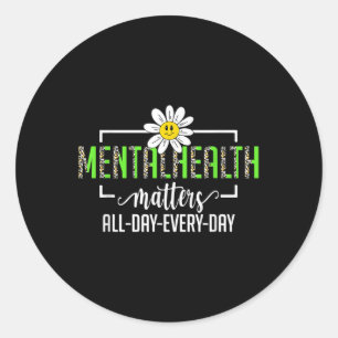 Leopard Mental Health's Human Brain Illness Aware Ronde Sticker