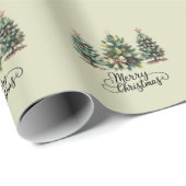 Leopard Merry Christmas Tree Coquette Bow Xmas Cadeaupapier (Rol Hoek)