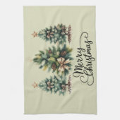 Leopard Merry Christmas Tree Coquette Bow Xmas Theedoek (Verticaal)