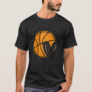 Leopard mijn hart ligt op dat plein van het Basket T-shirt