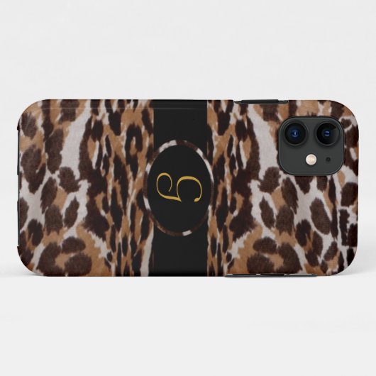Leopard Monogram Iphone 5 Coque (Dos (Horizontal))